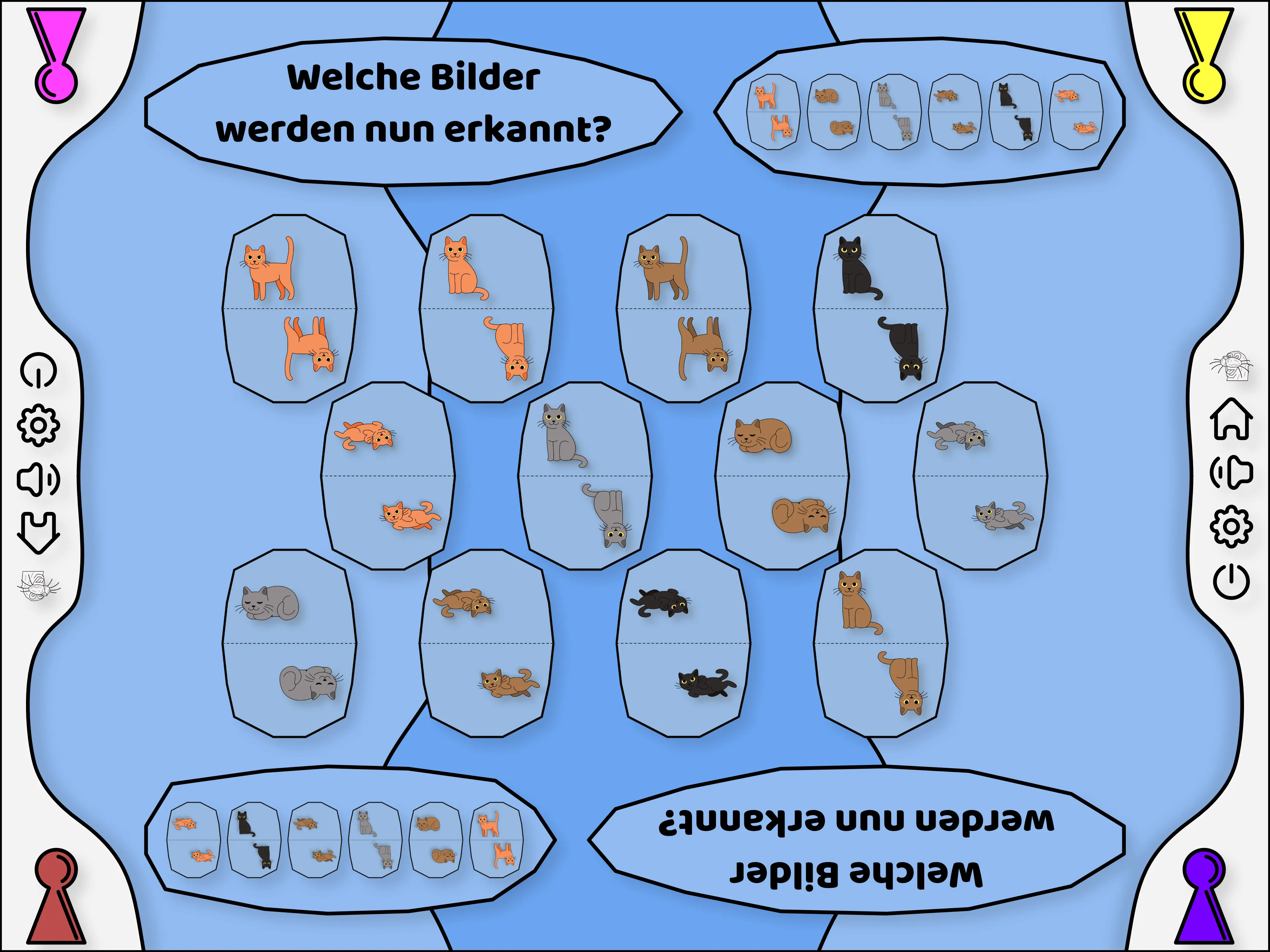 An example level of robb-e. It asks the player to select the set of cat picures that the machine would recognize.